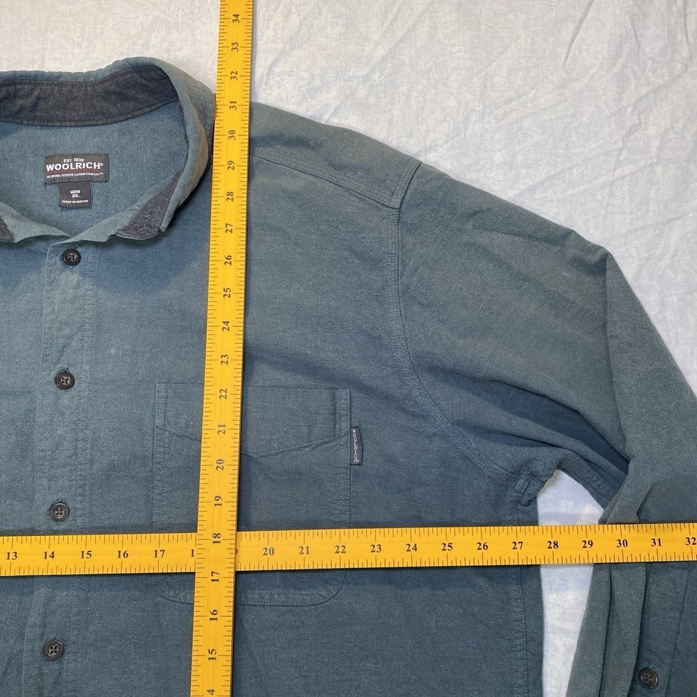 Woolrich Mens 2XL Green Button Up Shirt Long Sleeve Casual Outdoor - Picture 6 of 7
